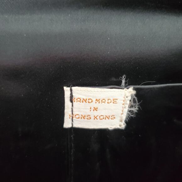 Vintage Black Beaded Evening Clutch Purse Handmade Bag Formal Hong Kong - Picture 7 of 10